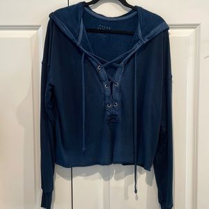 Tyler Jacobs by Feel the Piece Navy Lace Up Hoodie